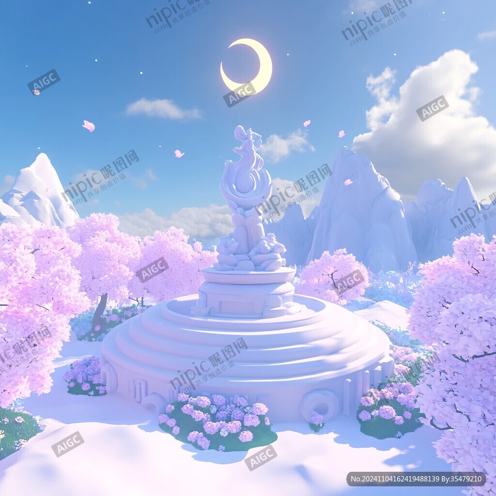 粉色的奇幻風景