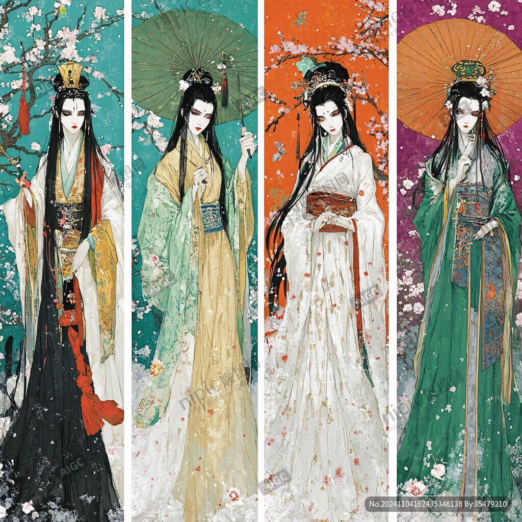 四大美女插畫