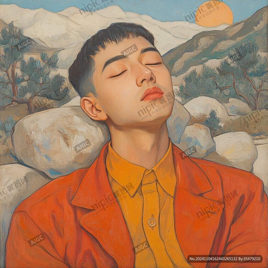 平頭男孩插畫