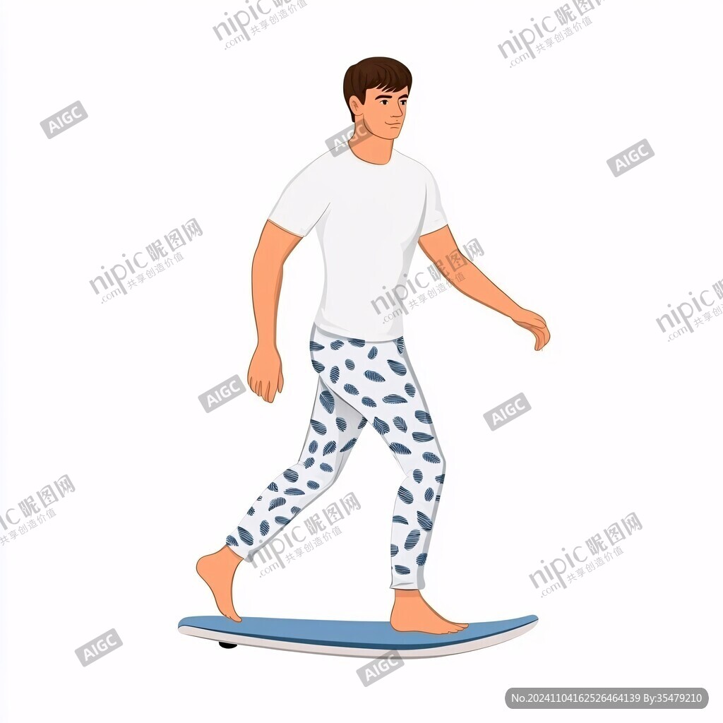 滑板人物插畫