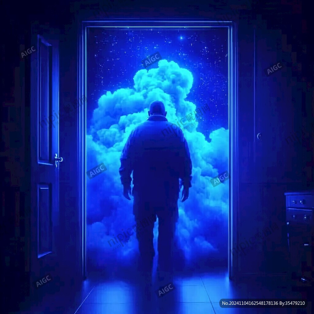男人背影超現(xiàn)實虛空間