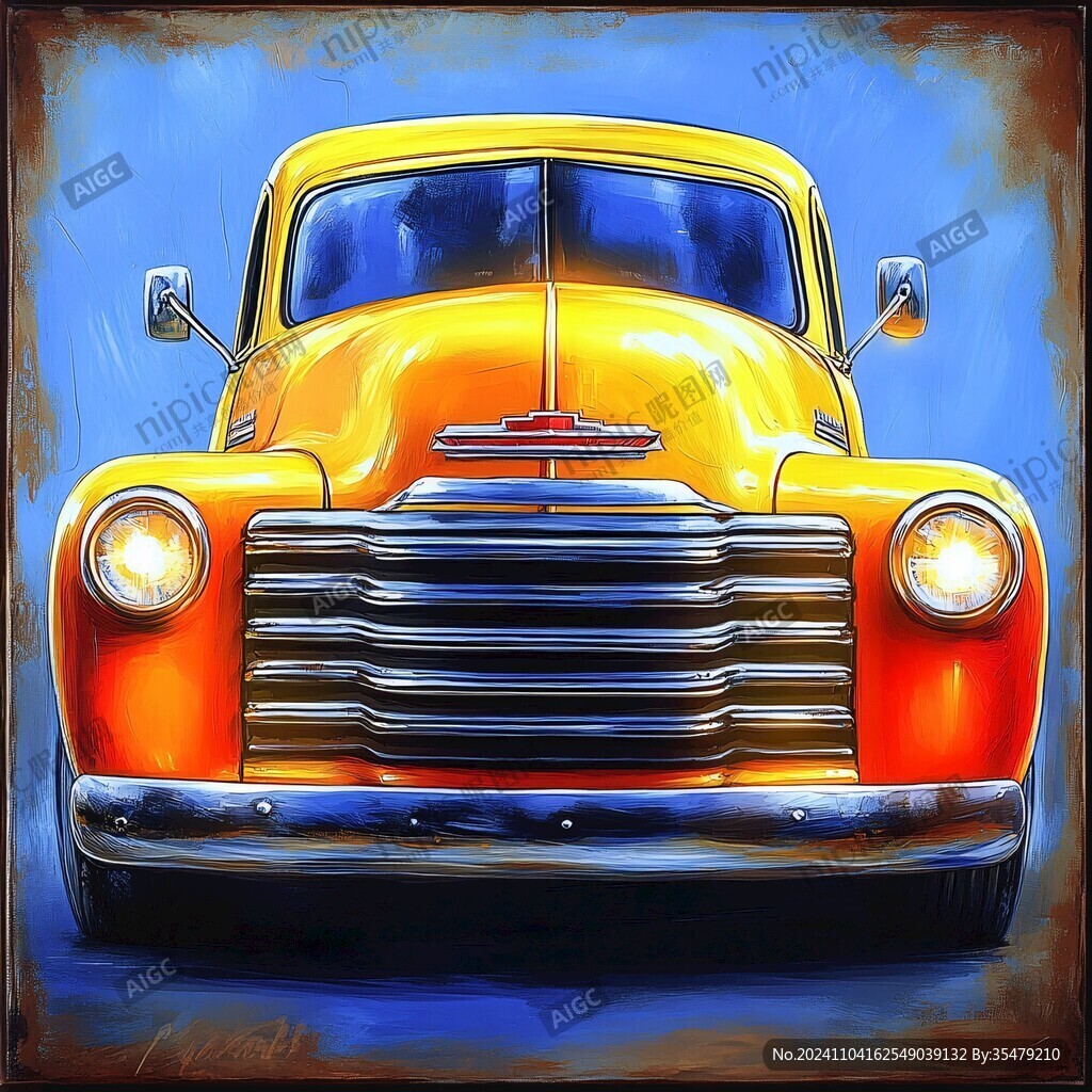 復(fù)古車插畫