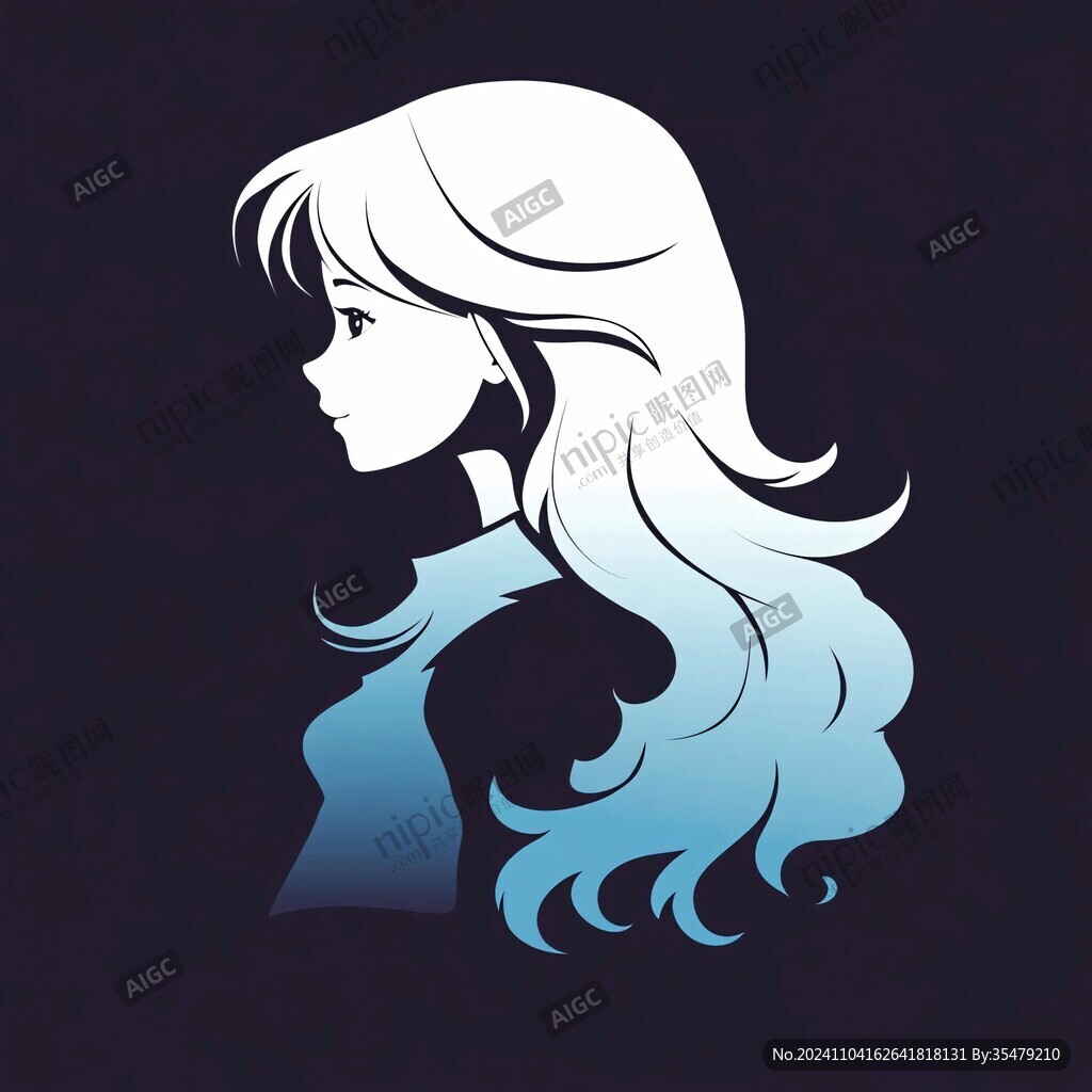 藍發(fā)女logo設計