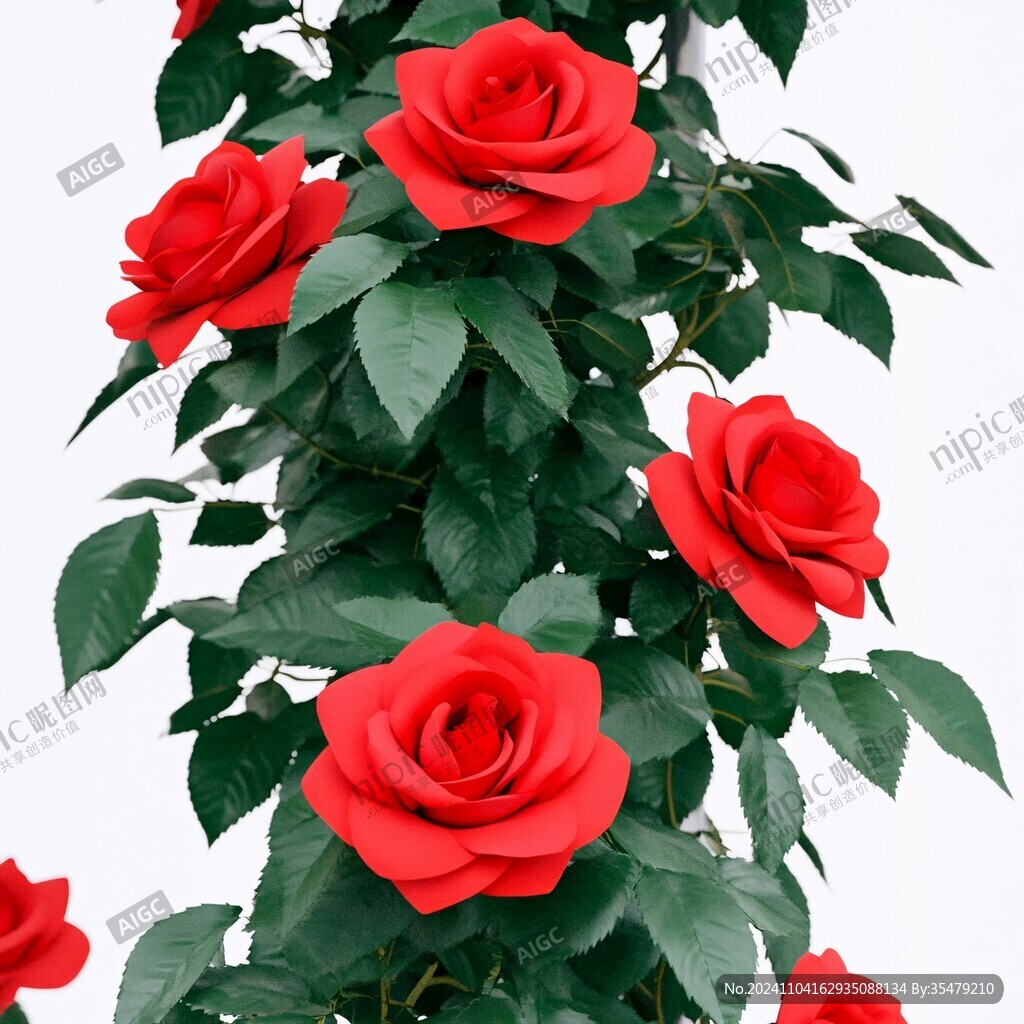仿真紅色花樹