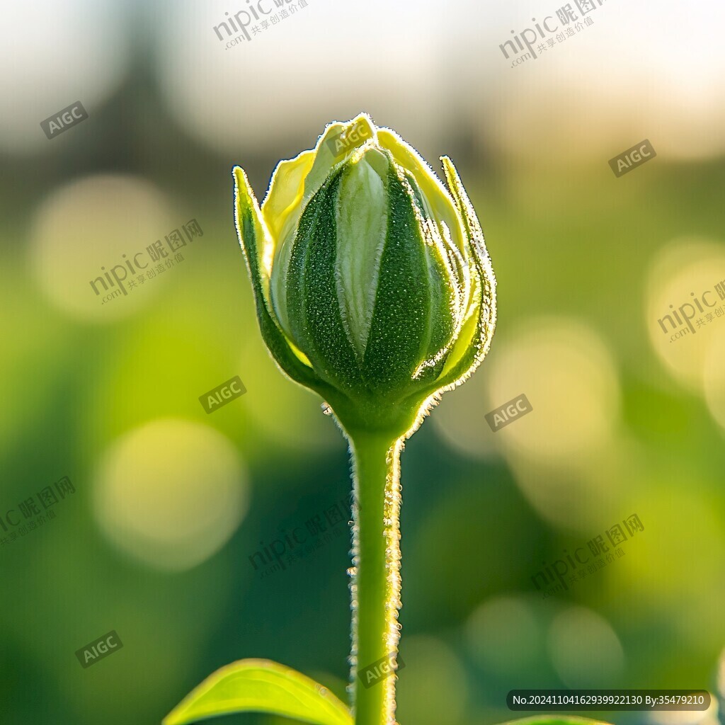 逆光郁金香花骨朵
