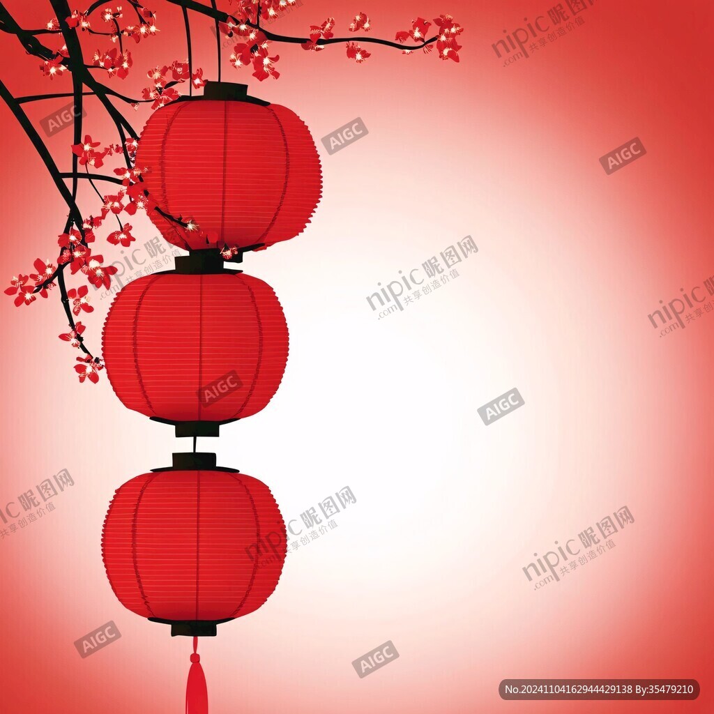 燈籠梅花背景圖