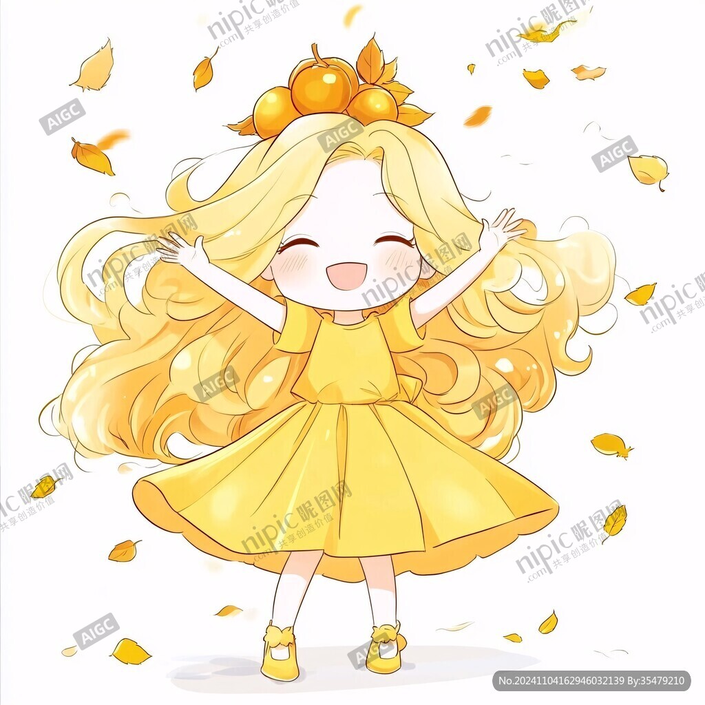 銀杏樹下的小女孩