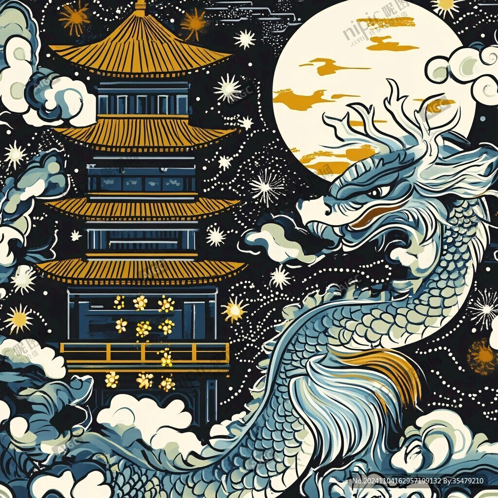 國(guó)潮龍插畫文創(chuàng)插畫