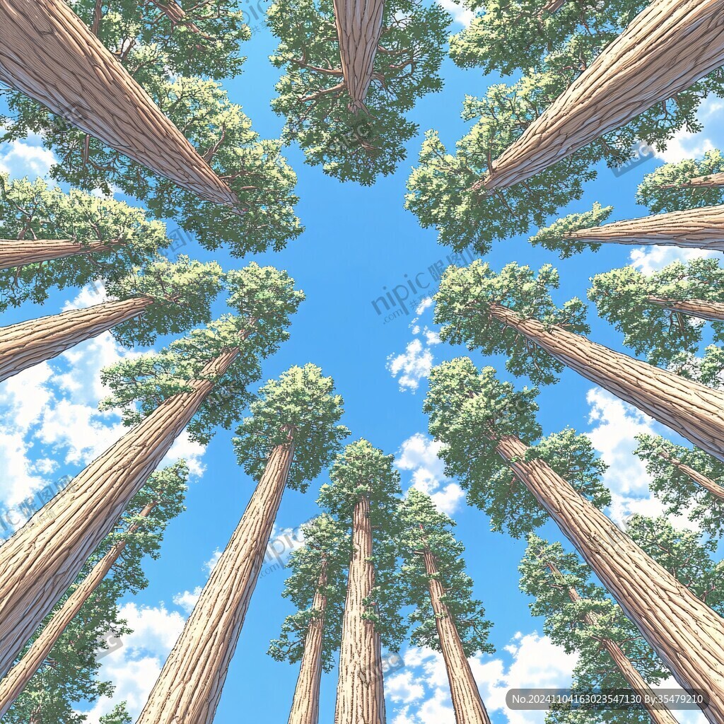 杉木林仰視