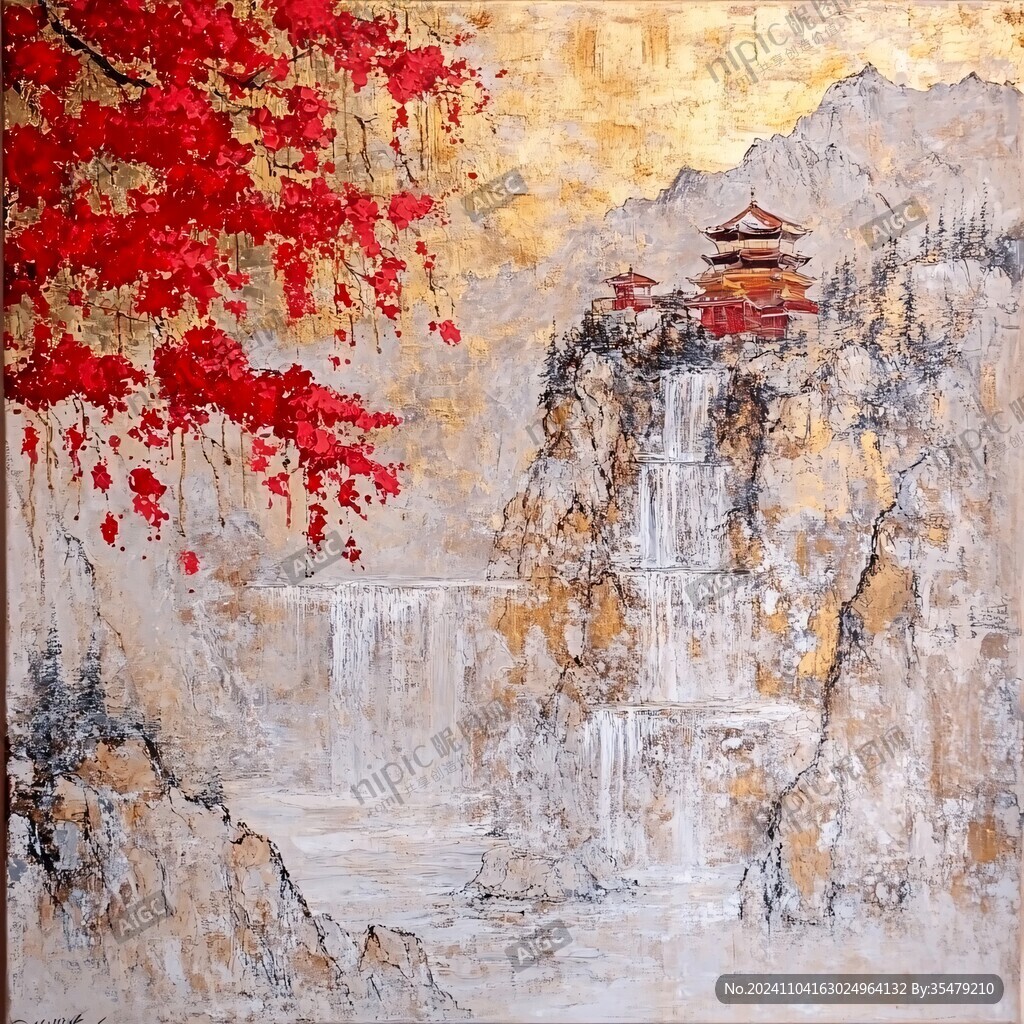 漆畫山水