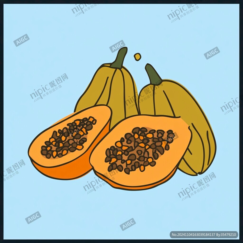 木瓜插畫素材