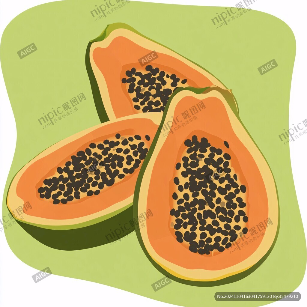 木瓜插畫(huà)素材