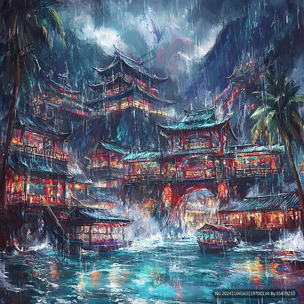 鳳凰時雨地標插畫