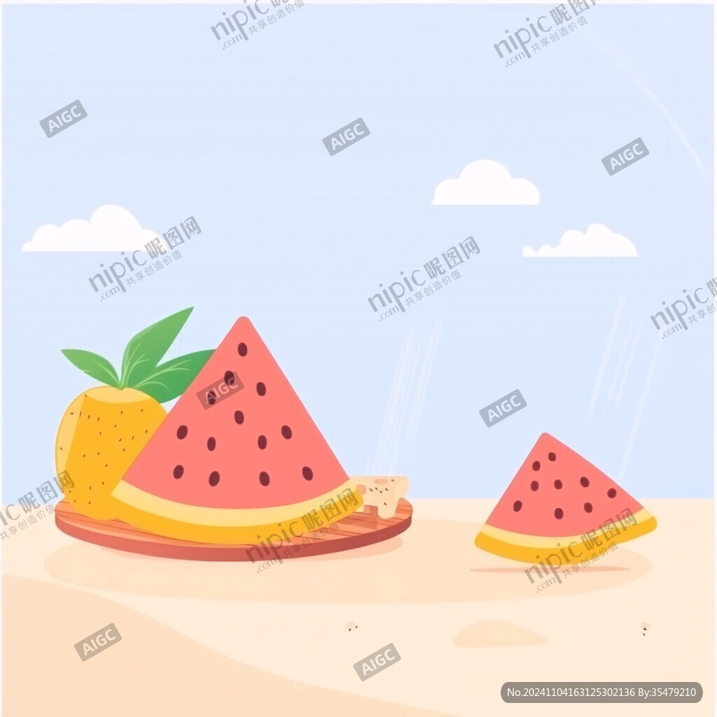 夏日西瓜插畫