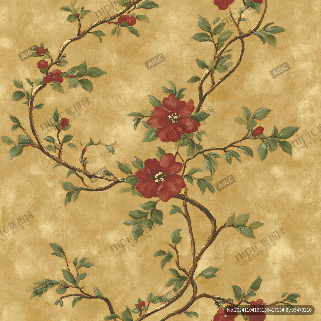 石榴花壁畫