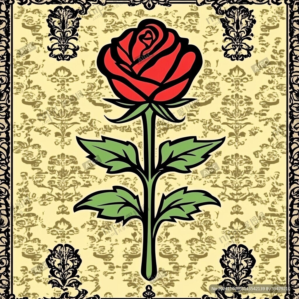 玫瑰花紋古典素材