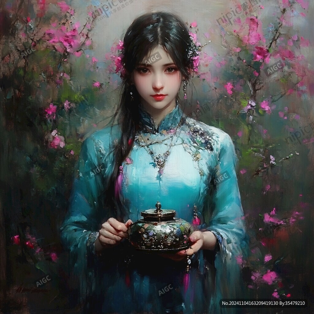 江南美女油畫