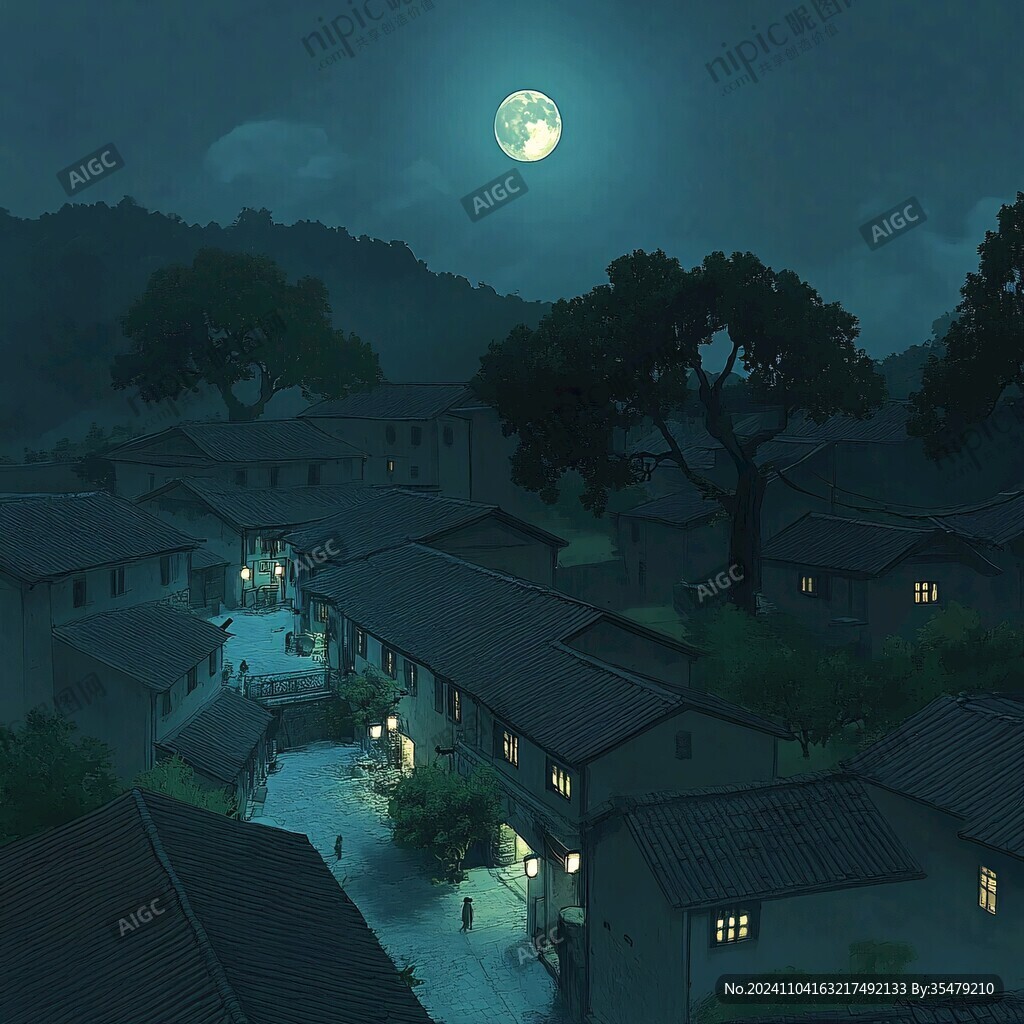 月下的村莊