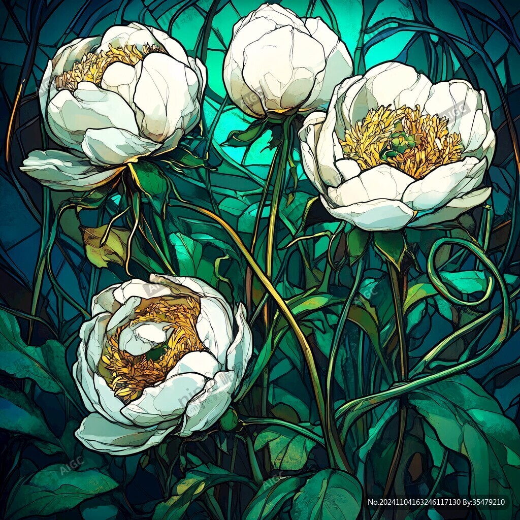 藝術玻璃手繪花卉