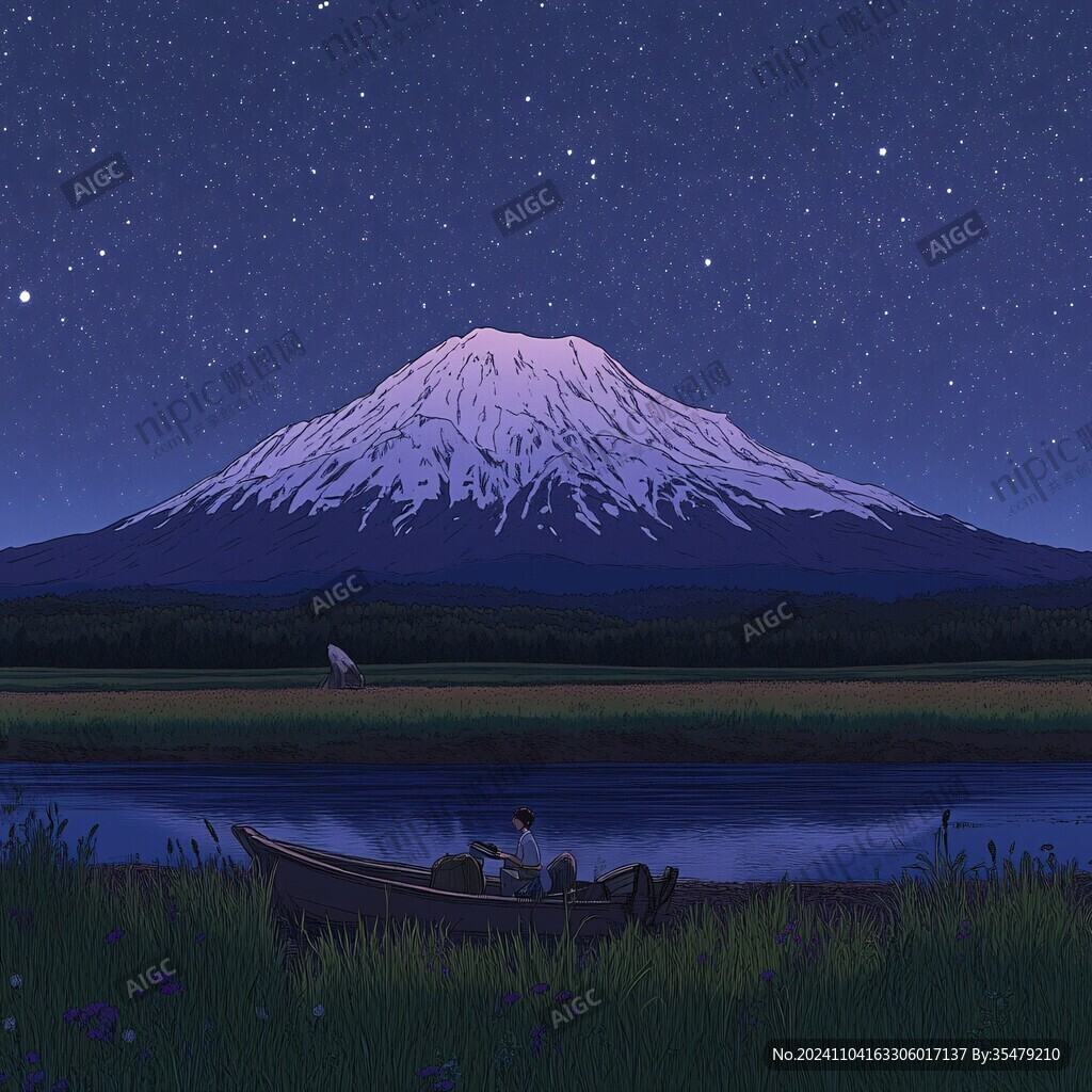 富士山插畫