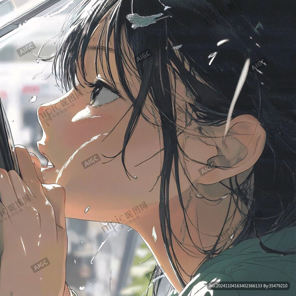 雨中即景天真女孩