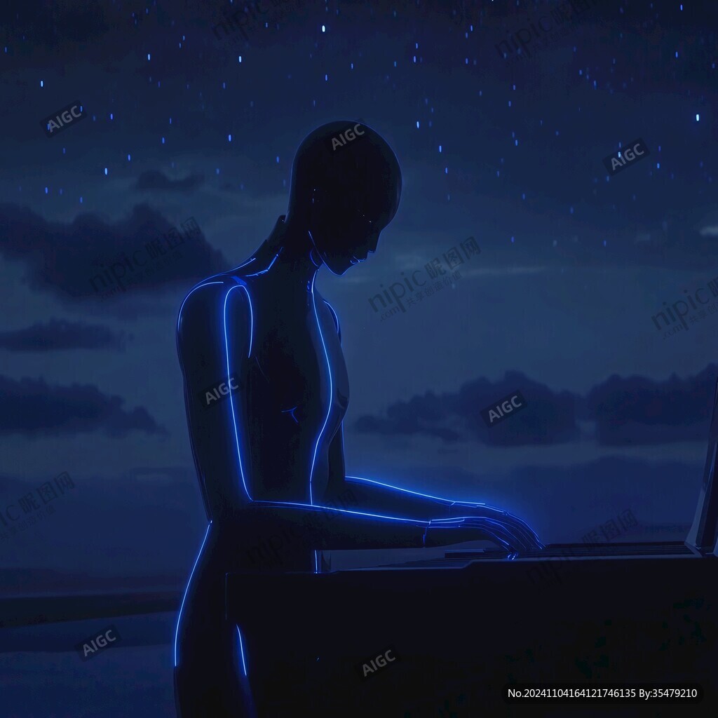 星空下的少女