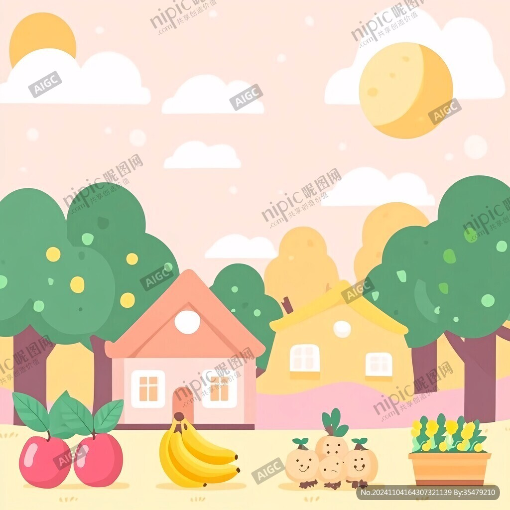 果園豐收插畫