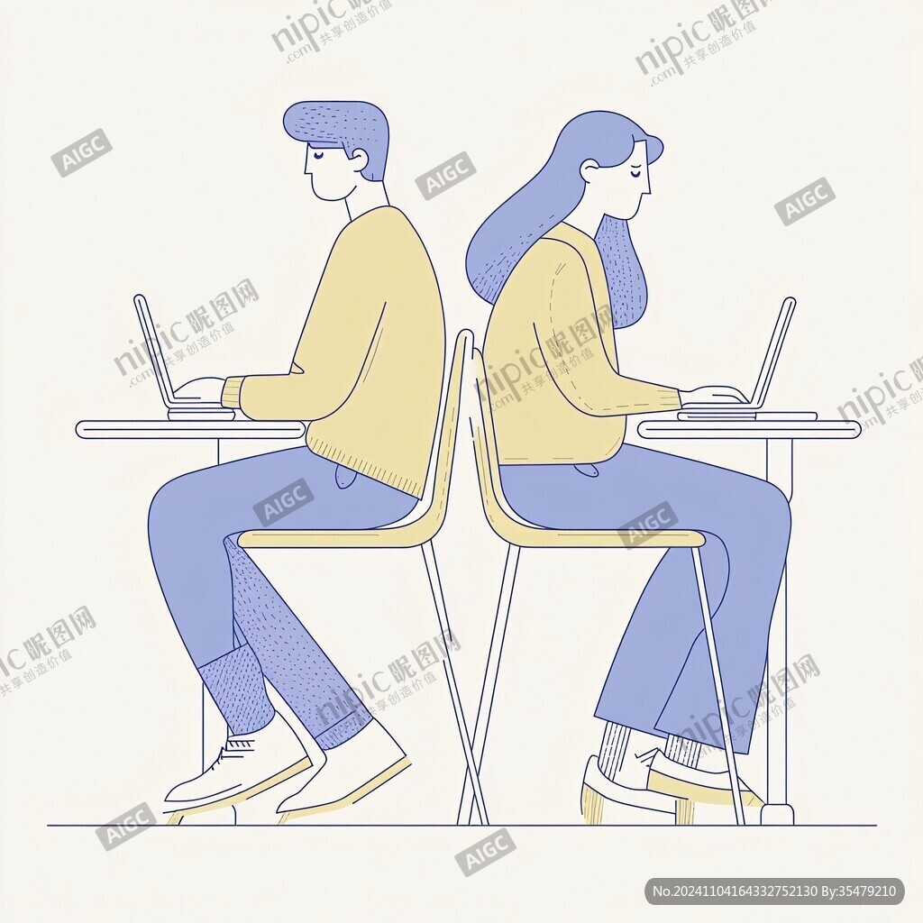情侶日常互動插畫