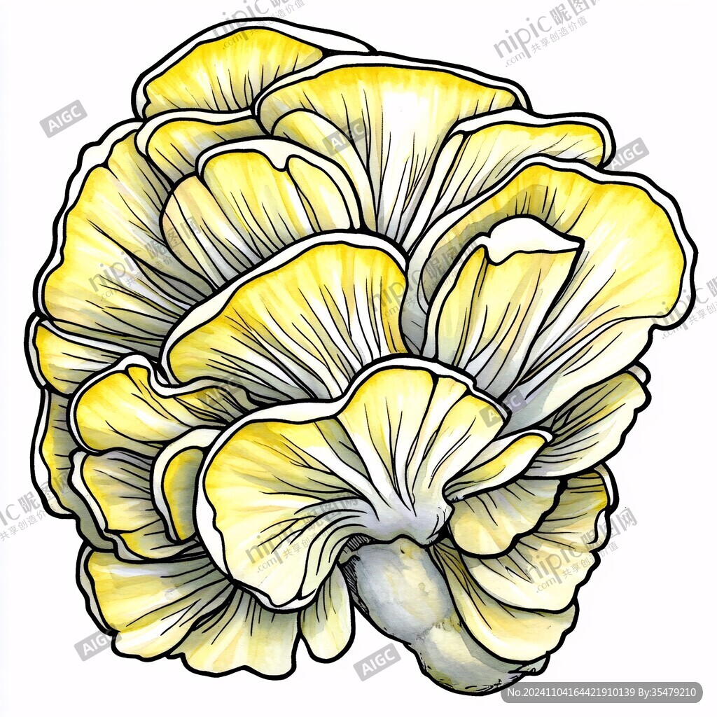 榆黃菇插畫