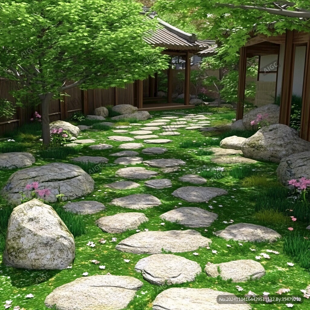 日式庭院景觀小路