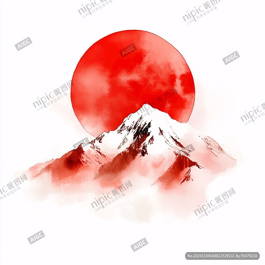 觀山賞月紅日東方元素