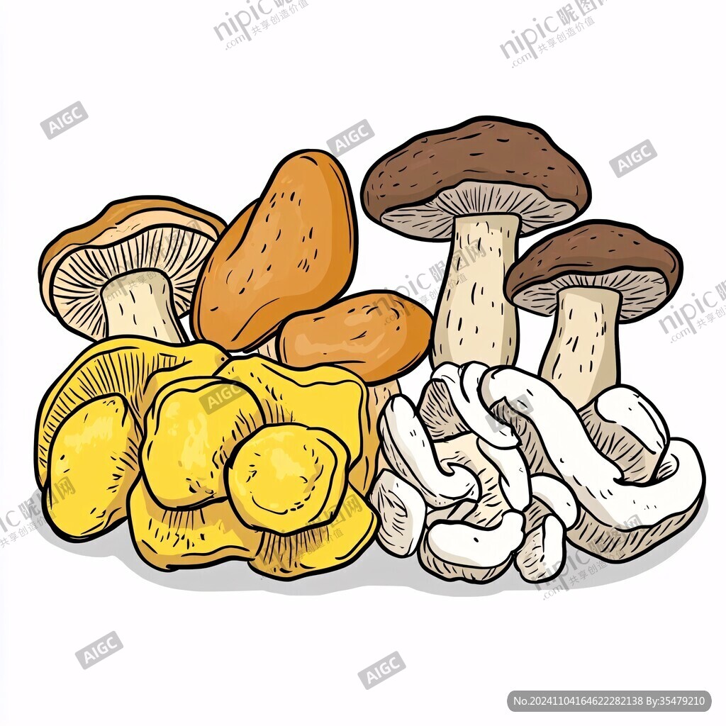 香菇手繪插畫