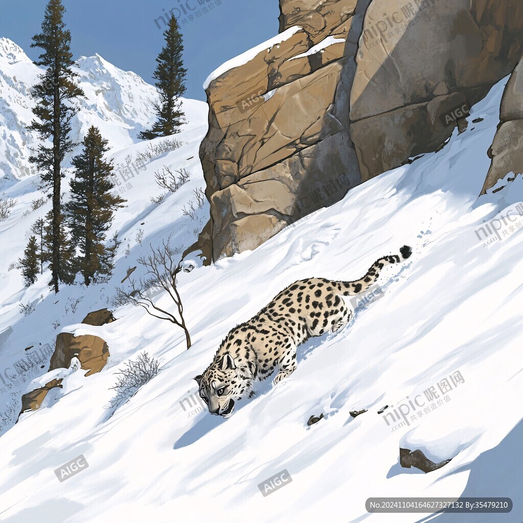 雪豹插畫