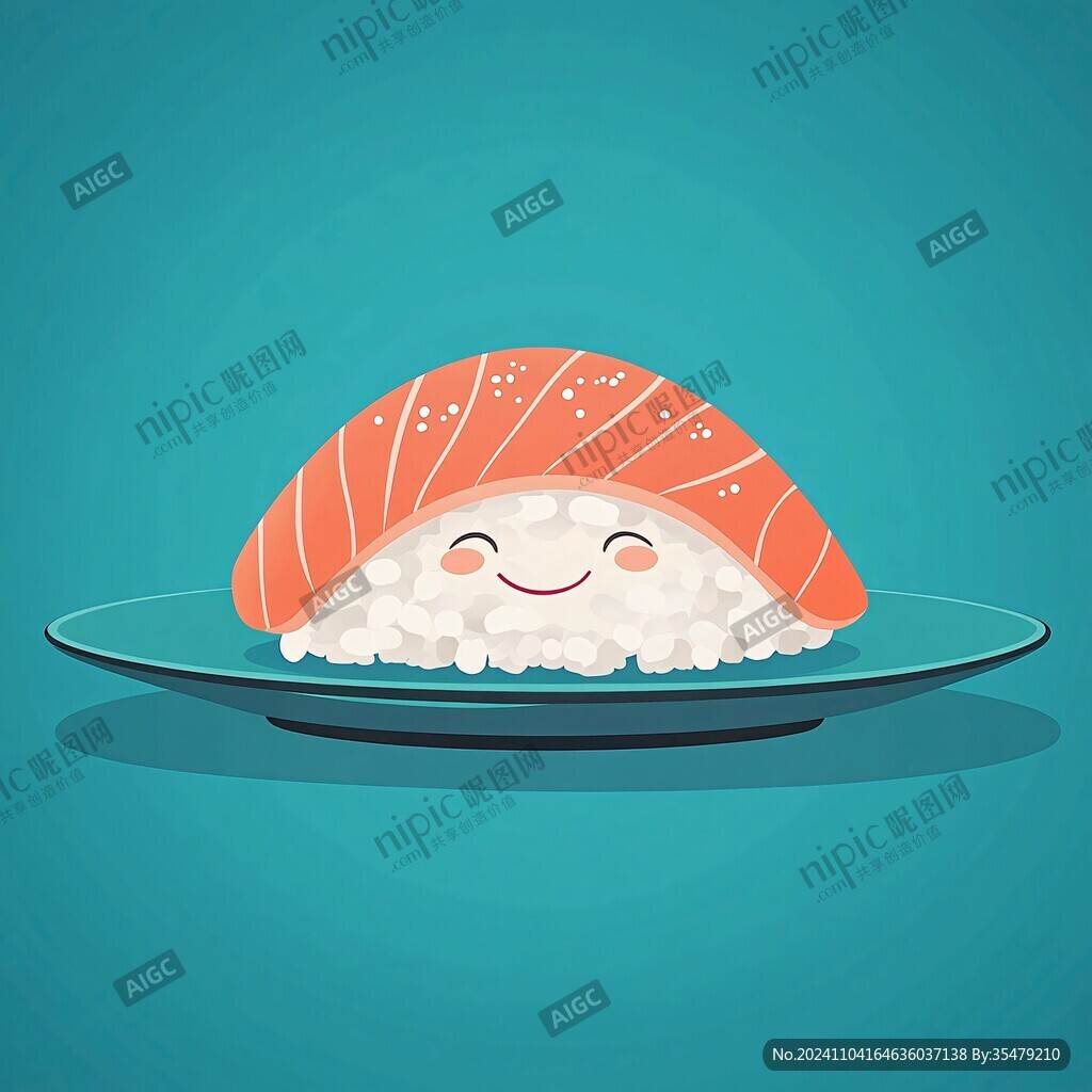 三文魚(yú)壽司壽司插畫(huà)