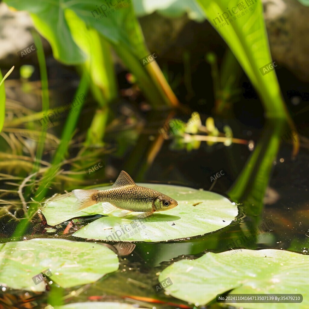 夏日池塘邊小魚
