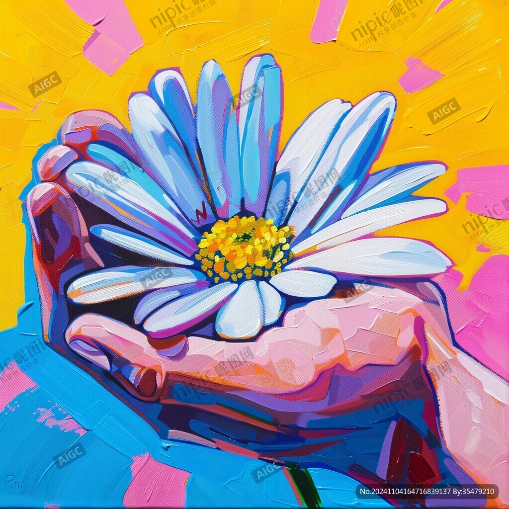 雛菊板繪插畫