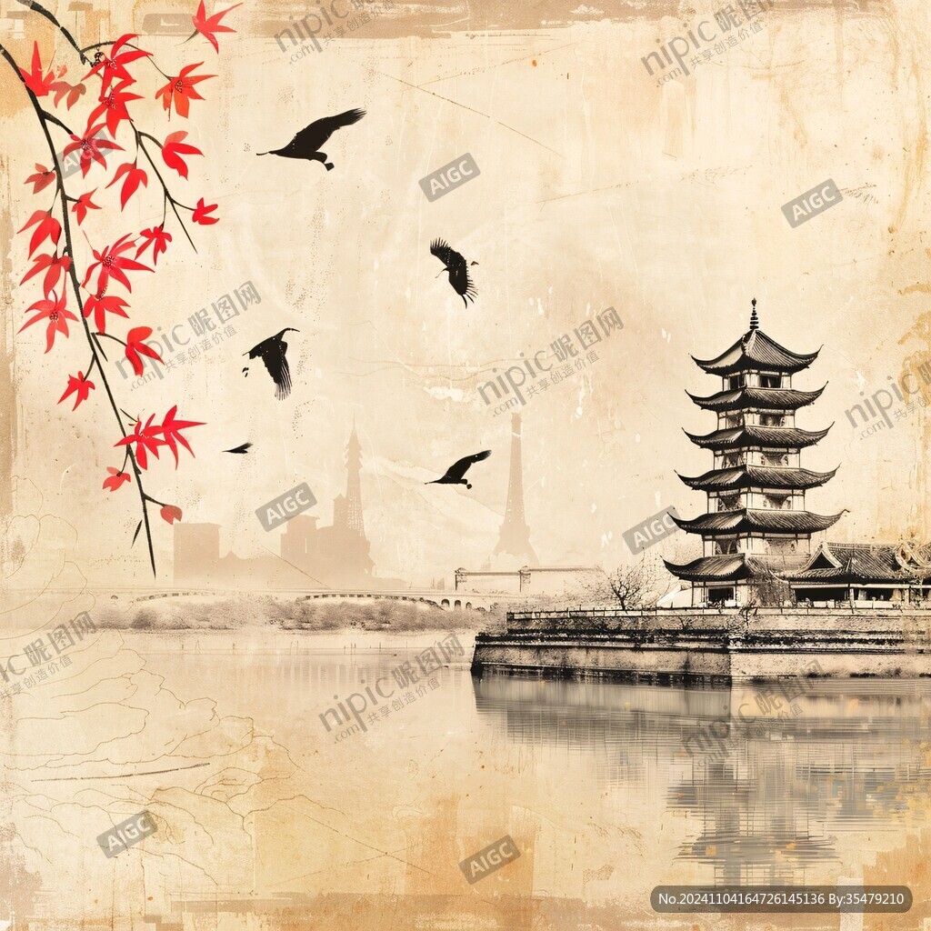原創(chuàng)水墨中國(guó)風(fēng)溫哥華