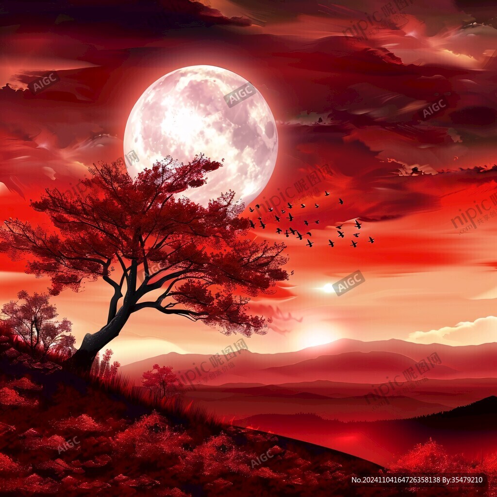 插畫紅日