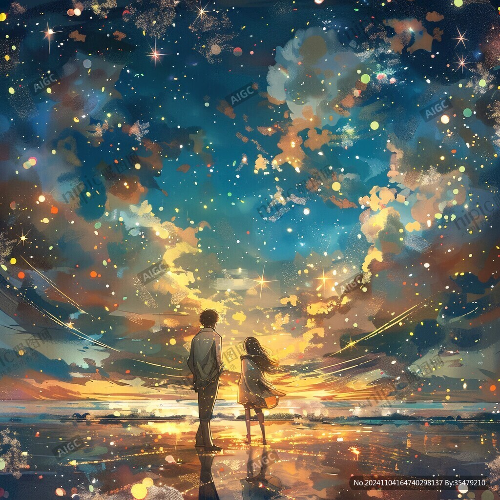 浪漫星空插畫