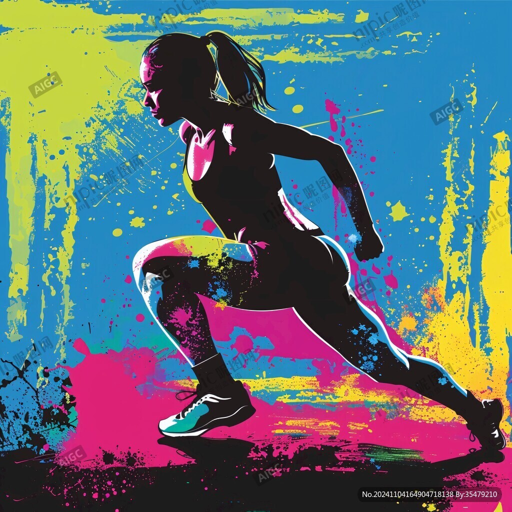 運動女孩插畫