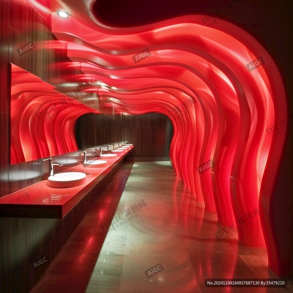 紅酒展廳洗手間效果圖