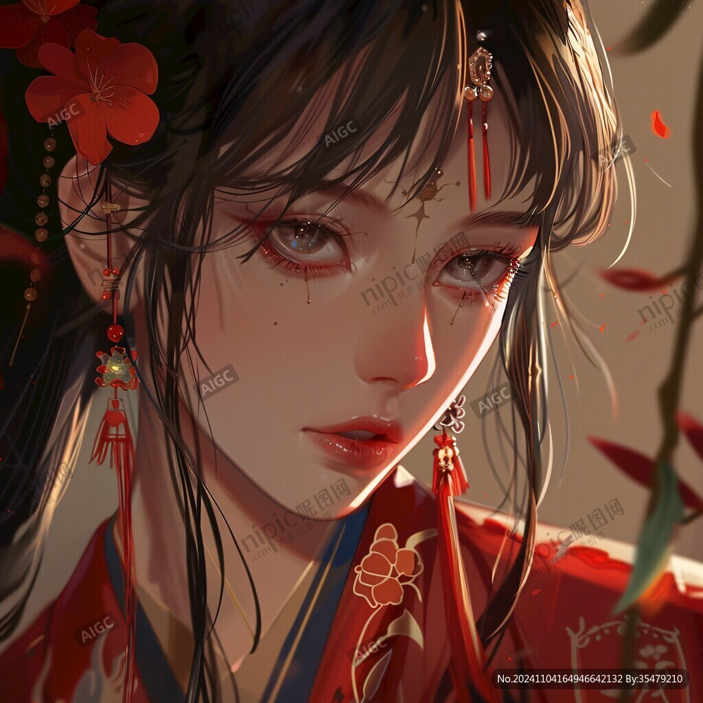 紅衣少女設(shè)計(jì)古風(fēng)