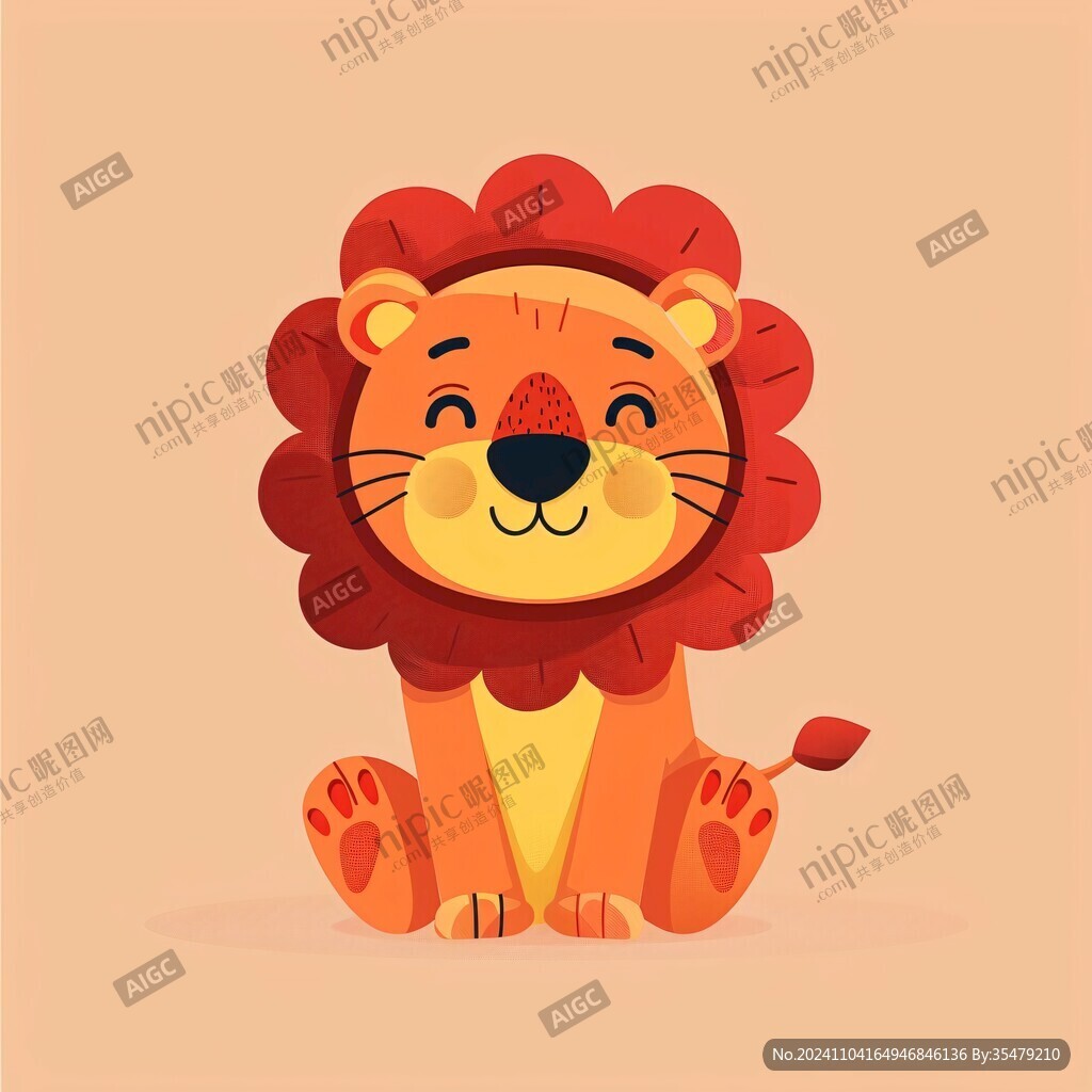 扁平卡通獅子