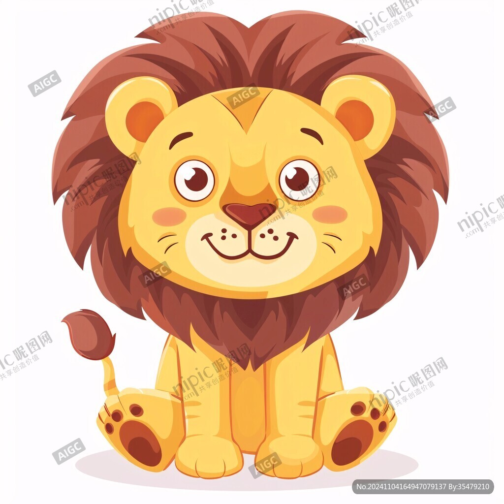 扁平卡通獅子