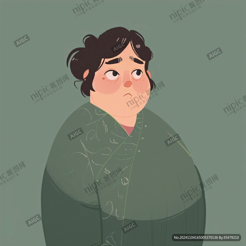 小胖子插畫頭像