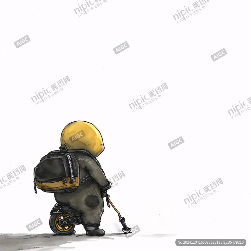 外賣小哥背影