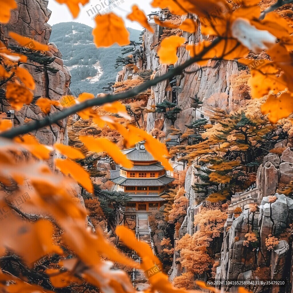 古剎秋色