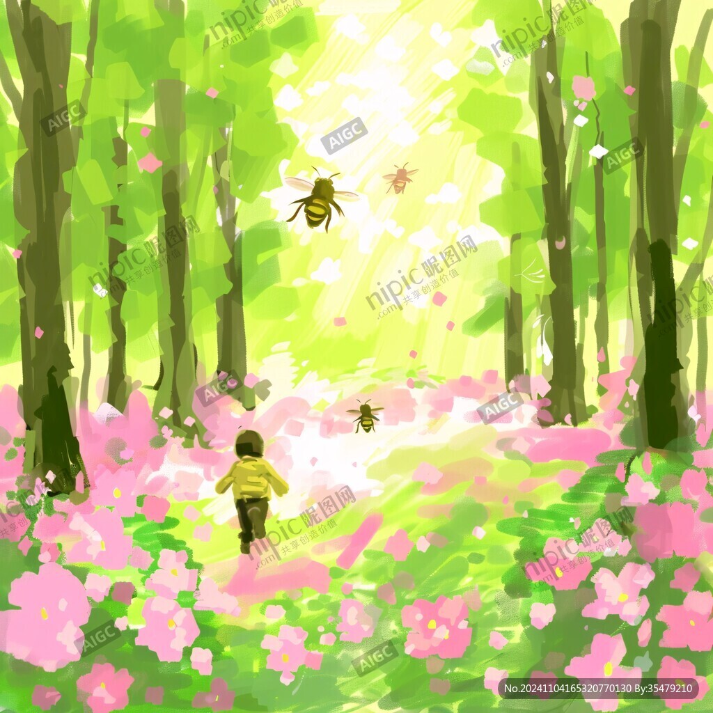 采蜜插畫