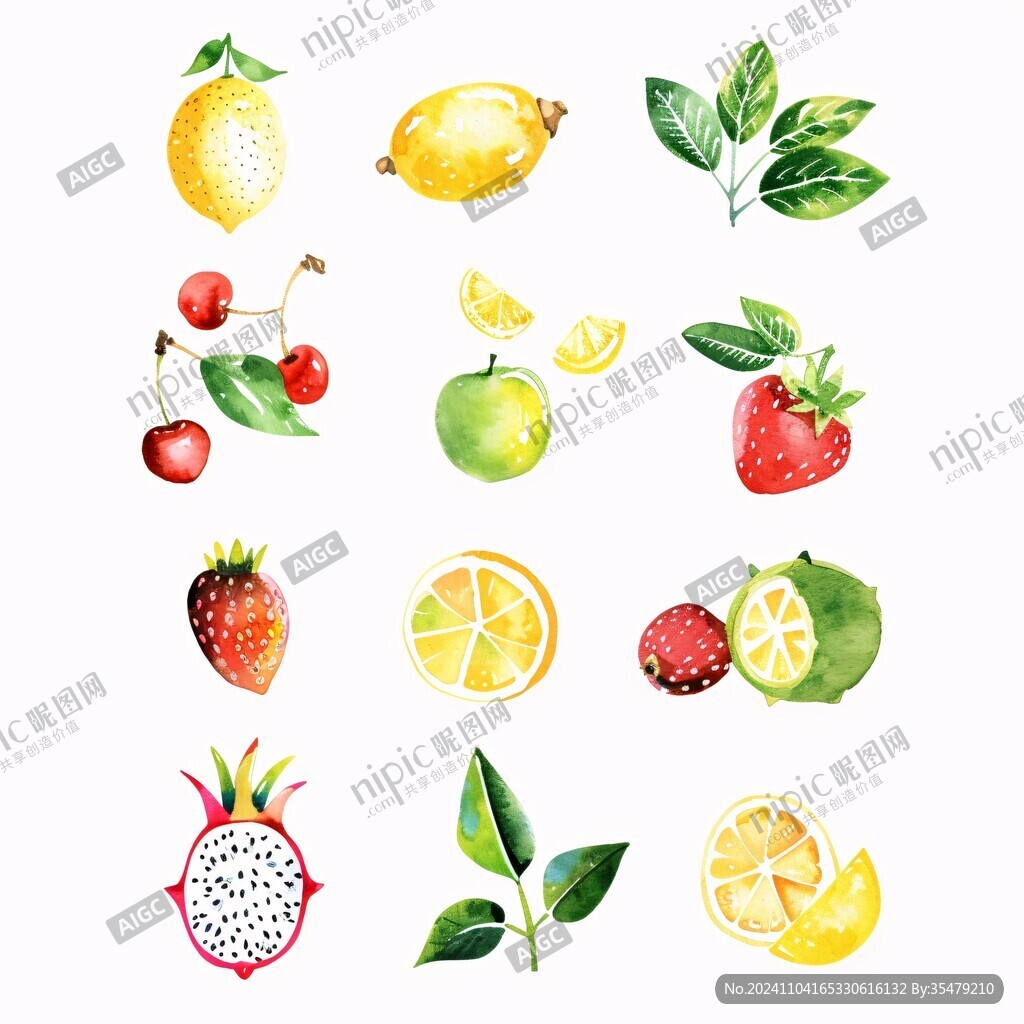 水果合集插畫