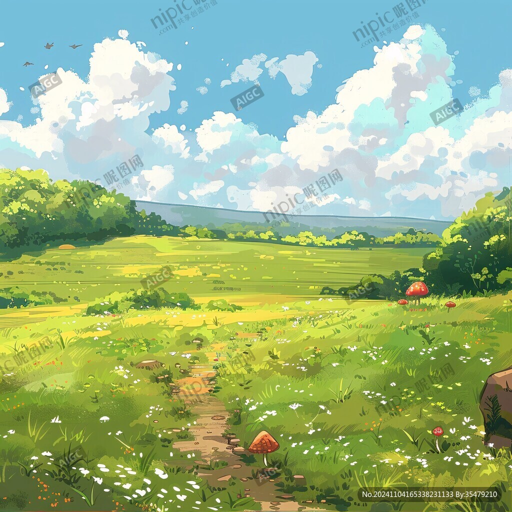 草地原畫